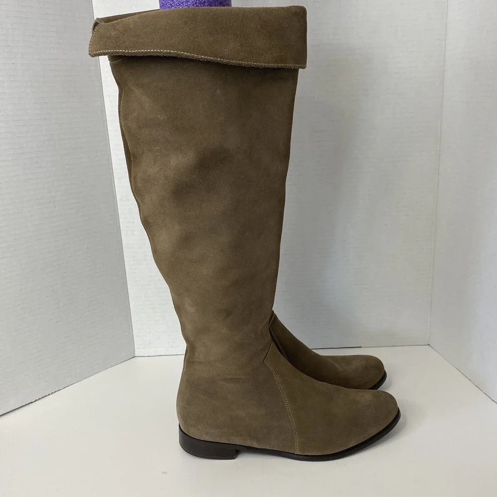 La Canadienne Womens 19240‎ Tall Suede Boots Taupe Brown Canada Size 7.5 M